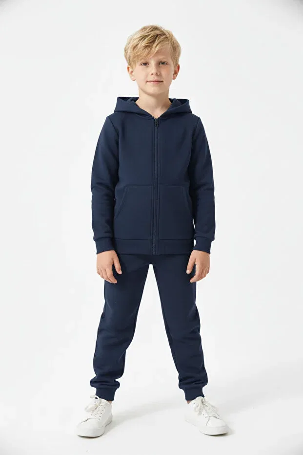 Детский спортивный костюм для мальчиков на флисе Fyk Kids, Navy Blue-Grey — фото 2