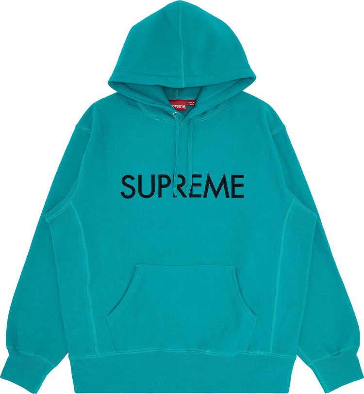 

Толстовка Supreme Capital Hooded Sweatshirt 'Dark Aqua', синий