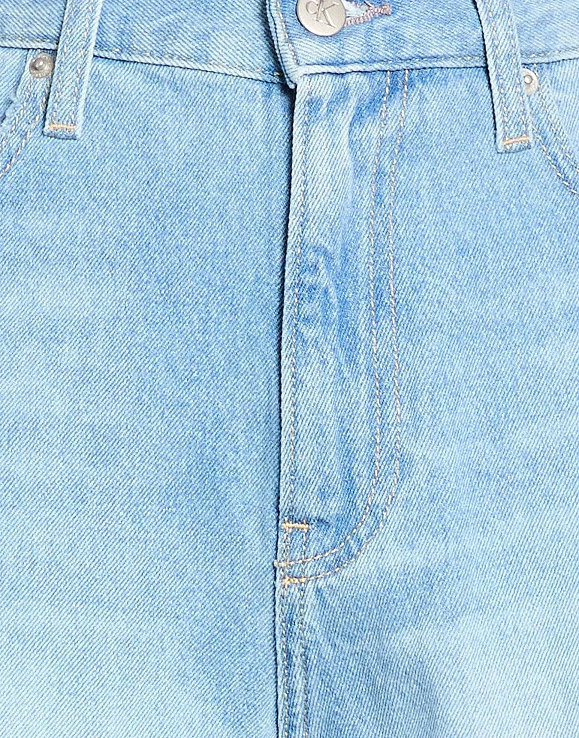 Женские шорты джинсовые с потертостями Calvin Klein, синий — фото 4