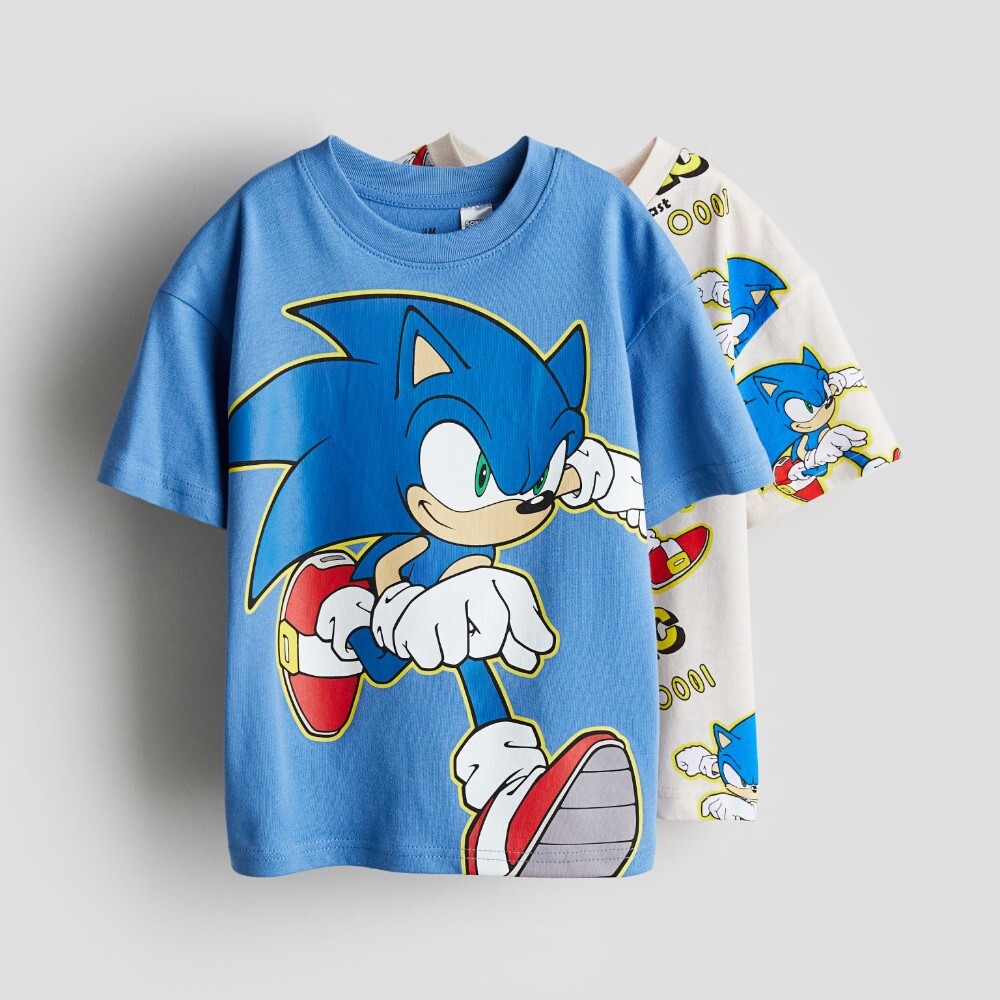 

Комплект футболок H&M Kids Sonic the Hedgehog, 2 предмета, синий
