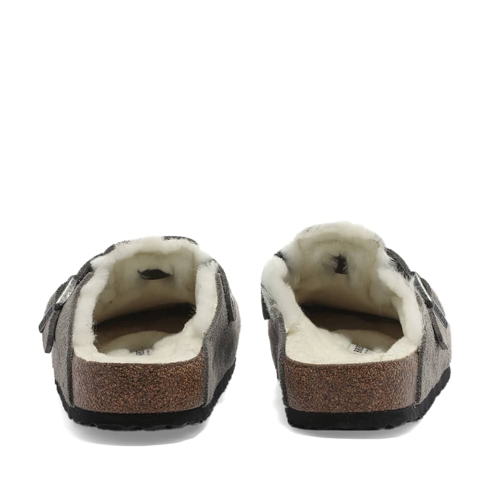 Мюли Birkenstock Boston Shearling Suede Leather, серый — фото 2