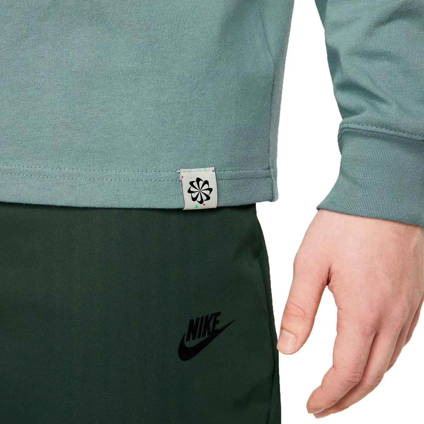 Лонгслив с длинным рукавом Nike, бирюзовый — фото 4