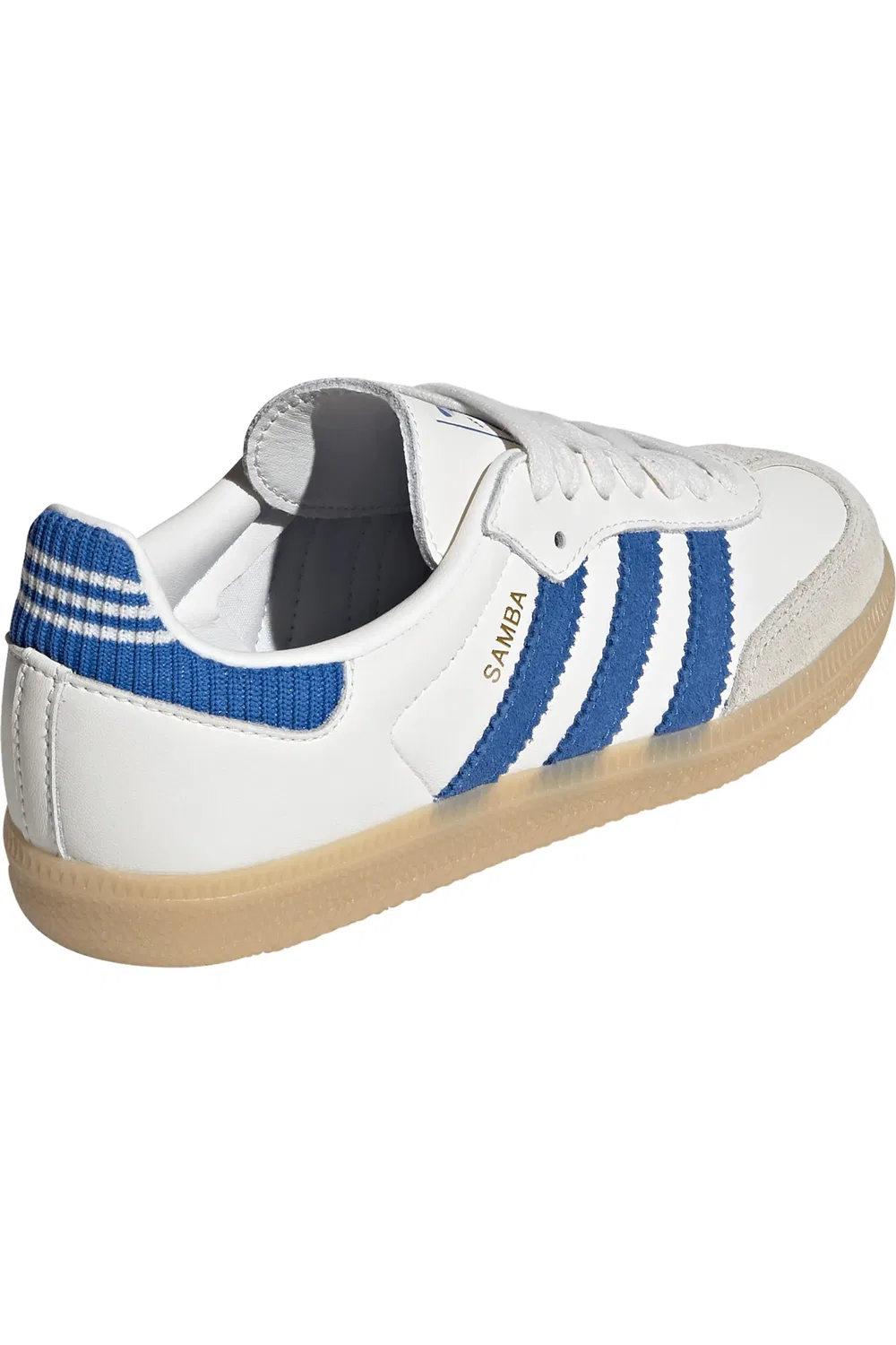 Кроссовки детские футбольные Samba OG adidas, Cloud White/Blue/Gum 3 — фото 2