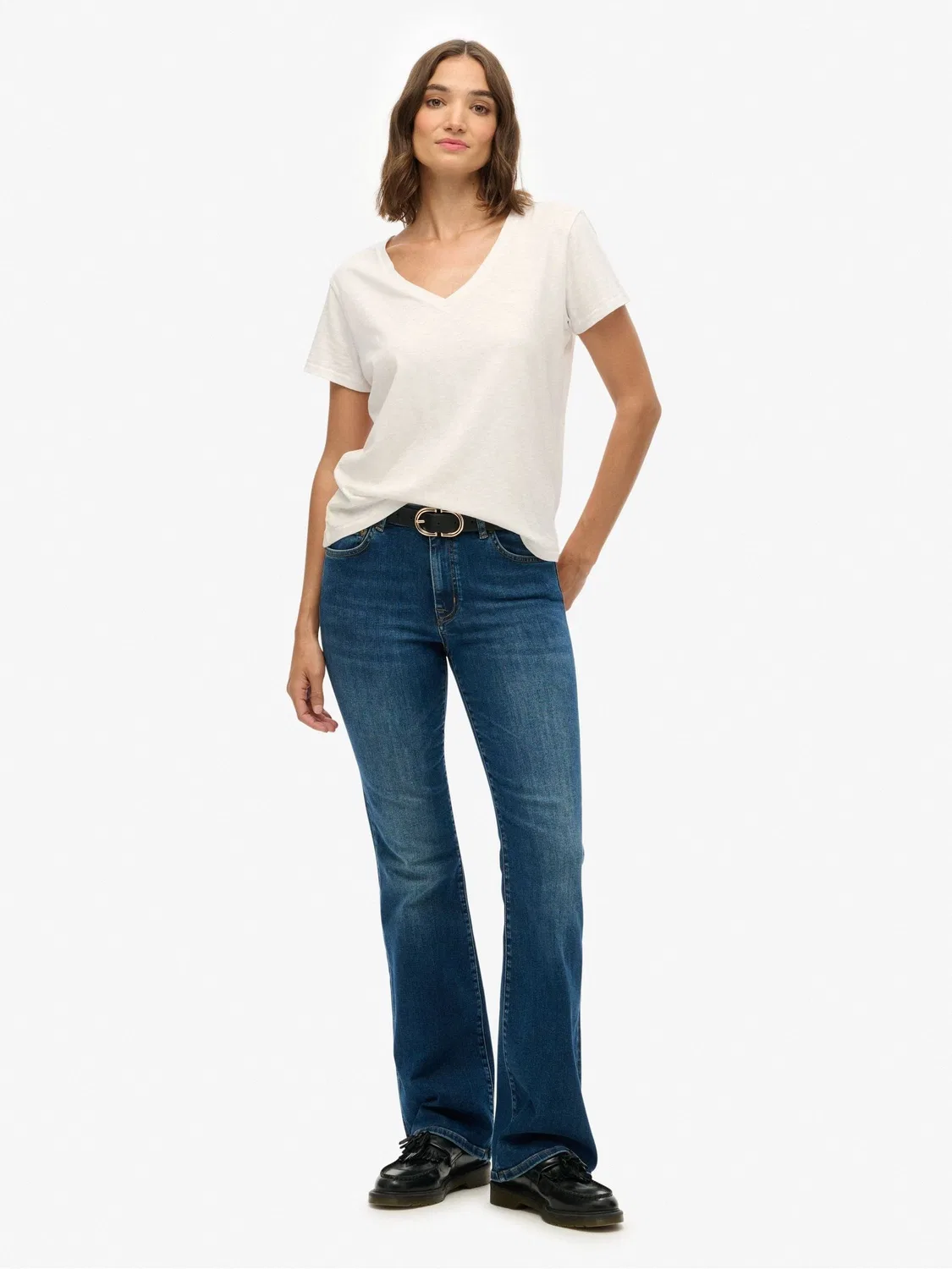 Джинсы клеш Superdry Mid Rise Flare Jean, синие