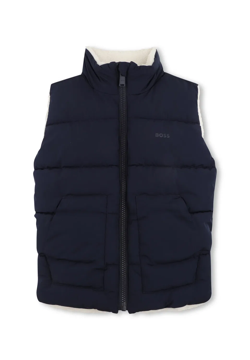 Двусторонняя пуховая куртка для детей и подростков - жилет Boss Kidswear, Ivory