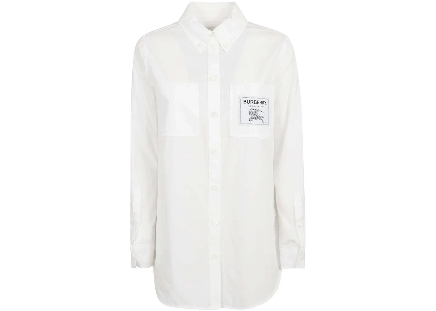 Женская рубашка с принтом Logo Patch Burberry, White