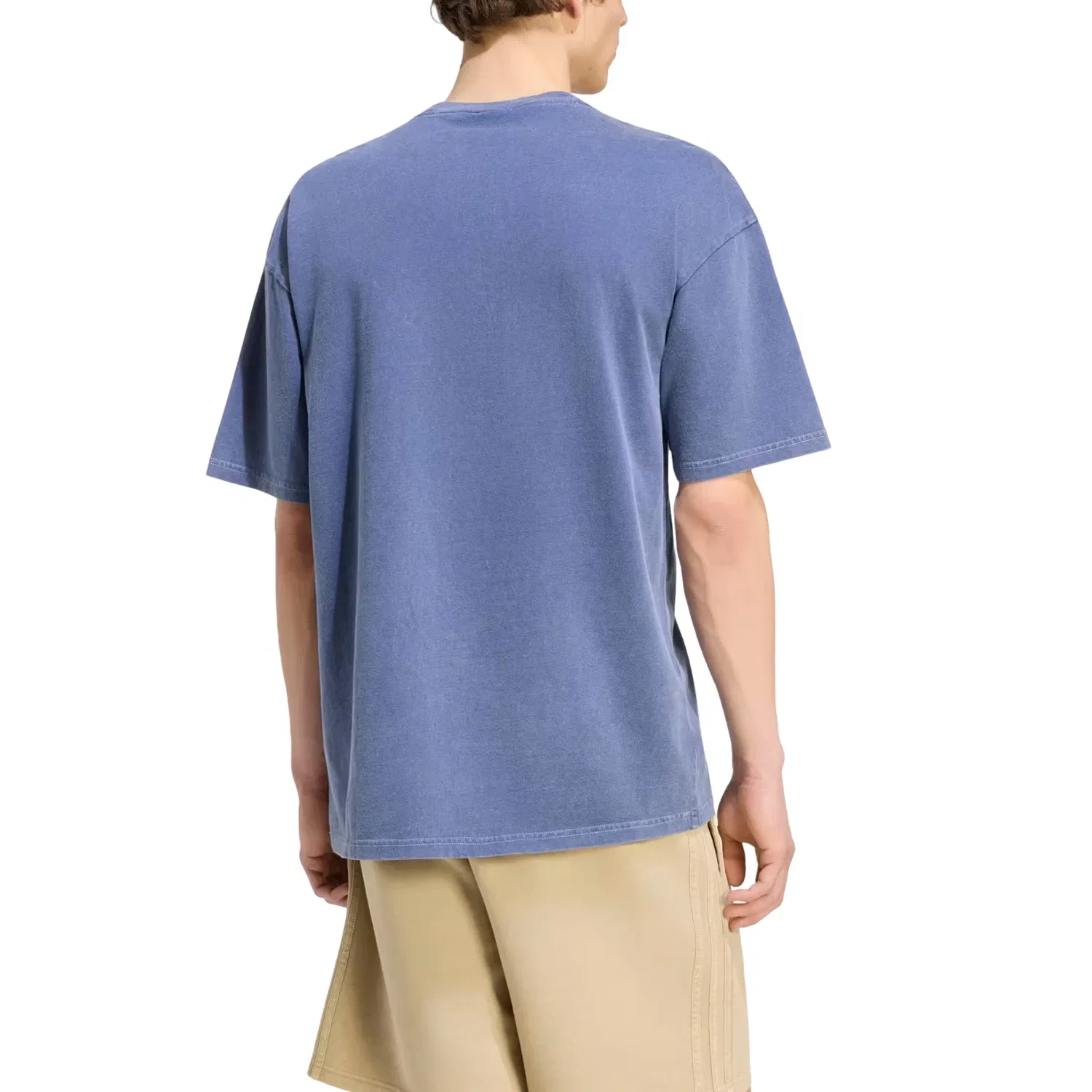 Мужская футболка с принтом Trefoil Essentials Washed Loose Dropped T-Shirt Adidas, синий — фото 3