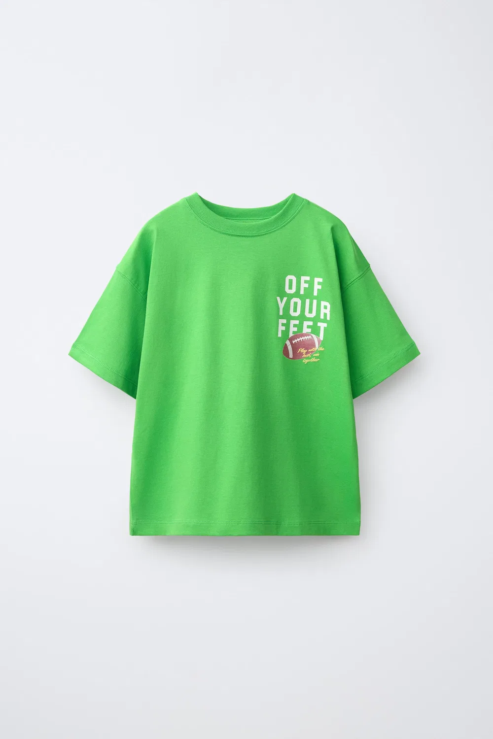 Футболка со спортивным принтом ZARA, Intense green