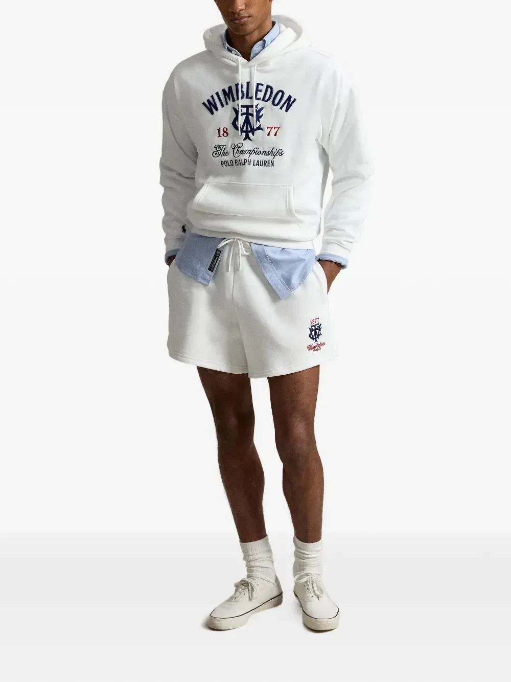 Худи Wimbledon с вышивкой Polo Ralph Lauren, белый — фото 2