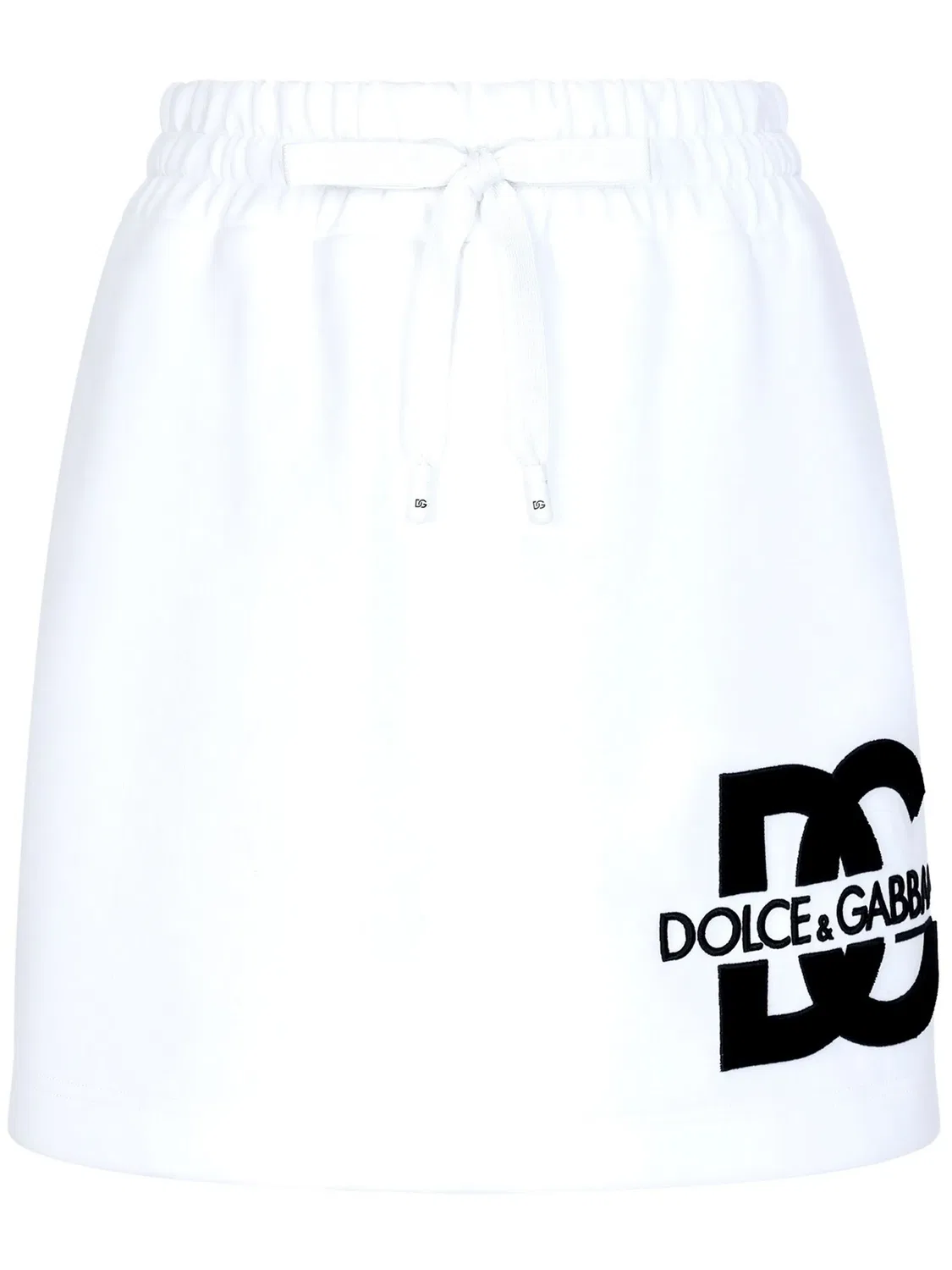 Хлопковая мини-юбка с логотипом Dolce & Gabbana, белый