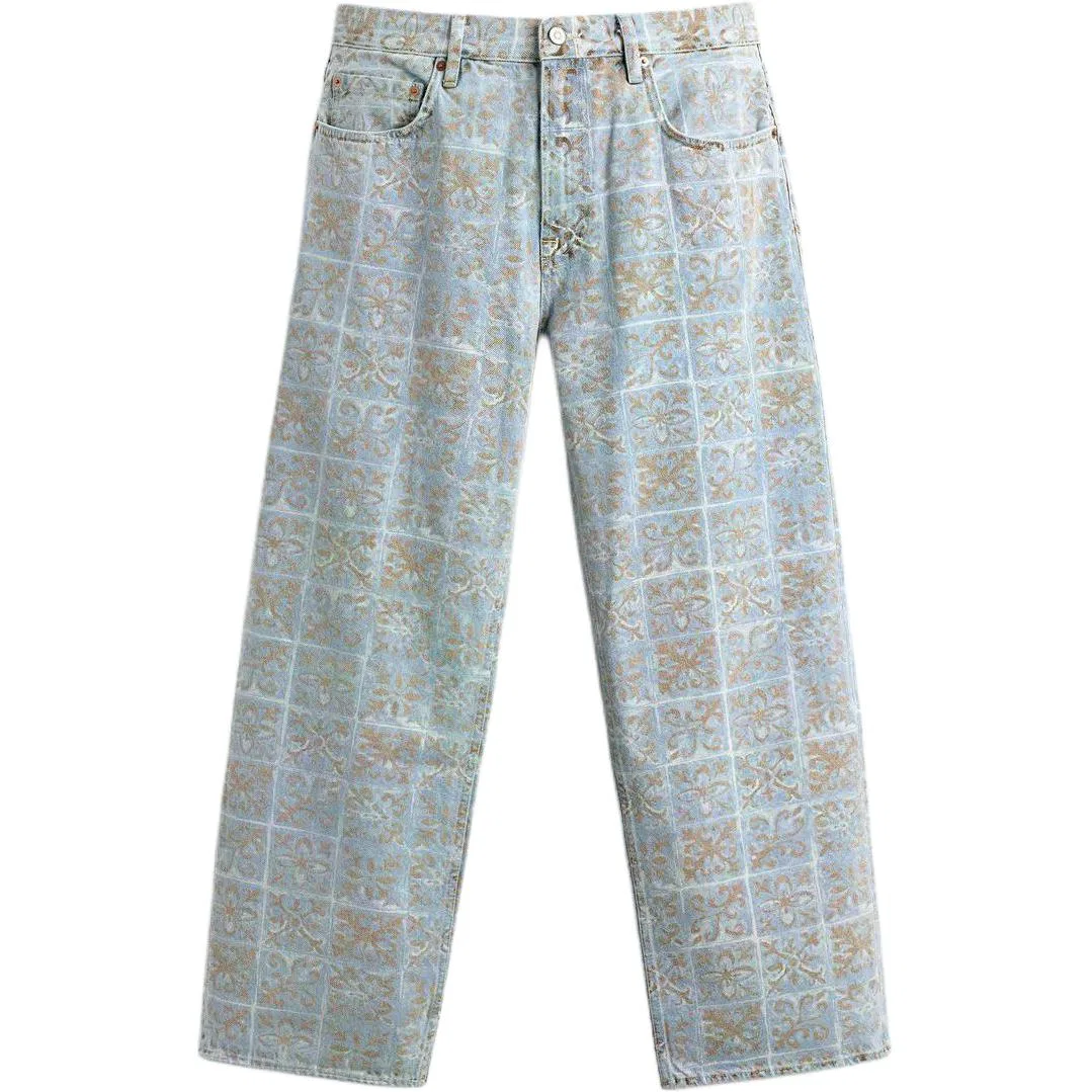 Мужские джинсы широкие с умеренным клешем Light Blue ZARA, Light Blue