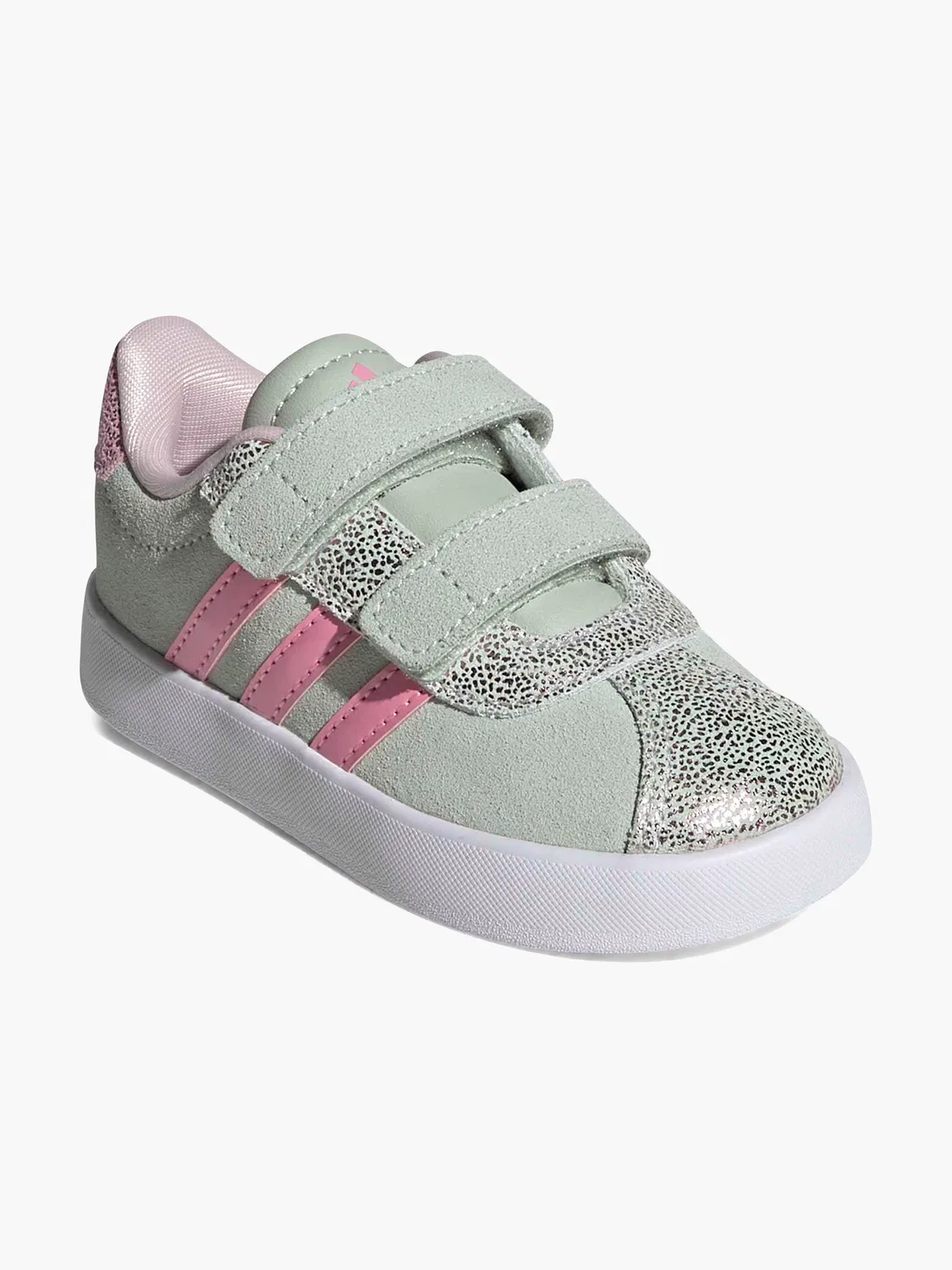 Детские кроссовки на липучке Adidas VL Court 3.0 CF I, розовый — фото 2