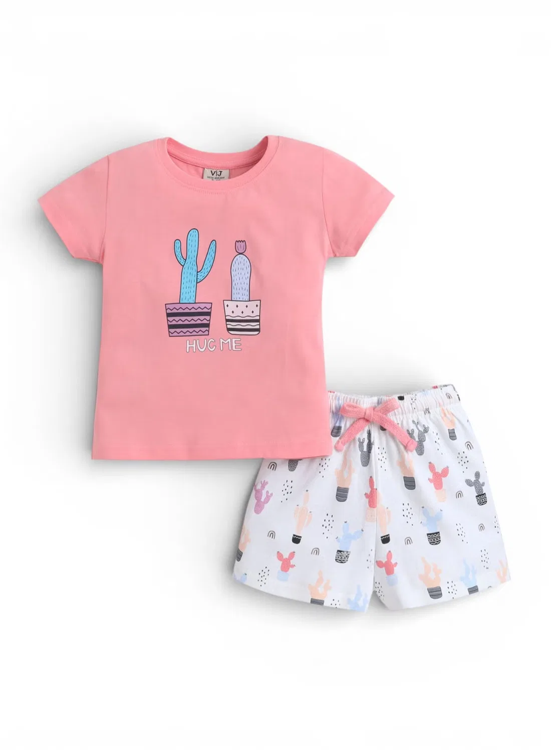 Комплект пижамы с кактусами, модель Cactus Print, Victor And Jane, темно-персиковый — фото 2