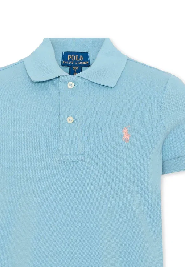 Комплект: юбка плиссе и поло из хлопка Polo Ralph Lauren, light blue, светло-голубой — фото 3