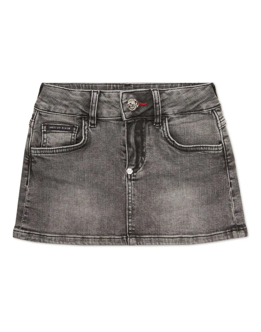 Юбка Philipp Plein из серого денима