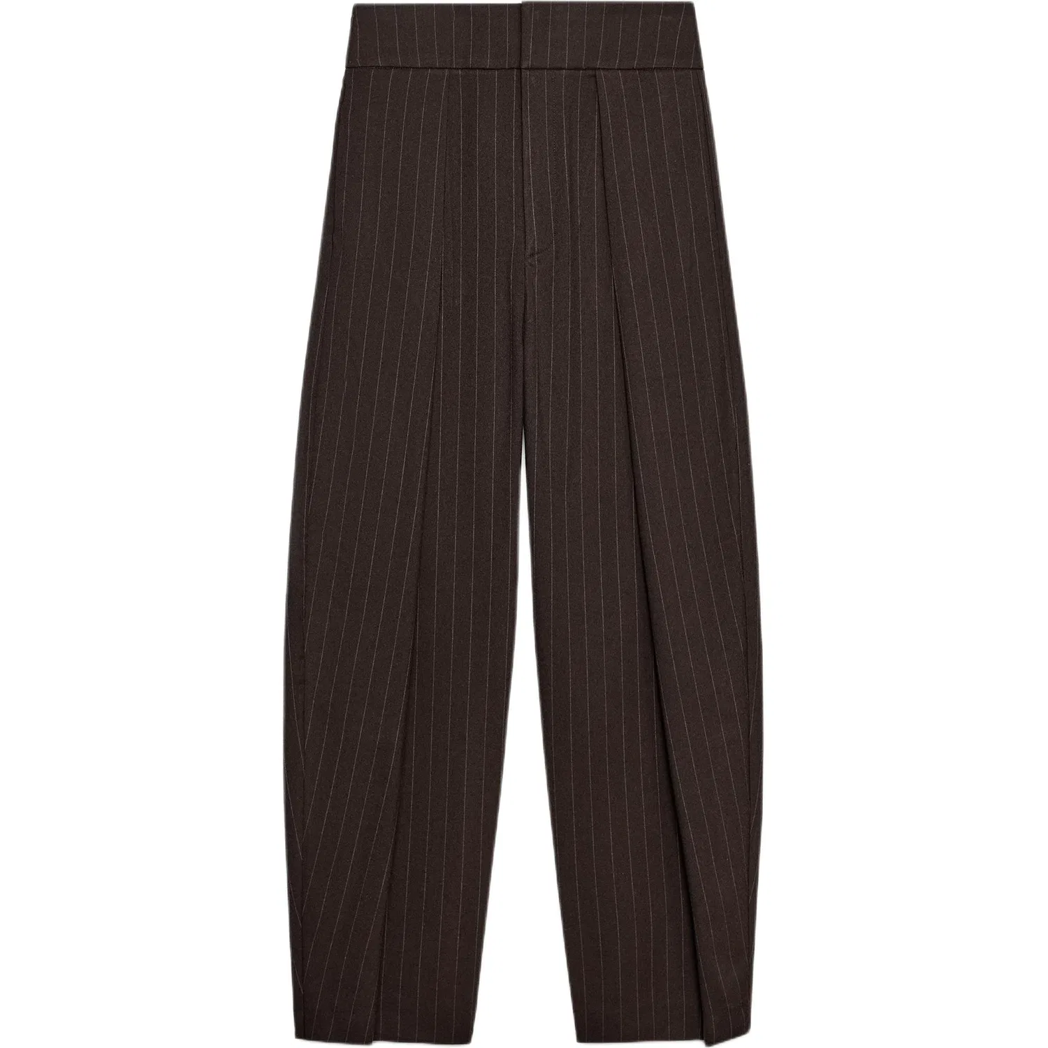 Женские брюки свободного кроя с широкой штаниной Brown ZARA, Brown