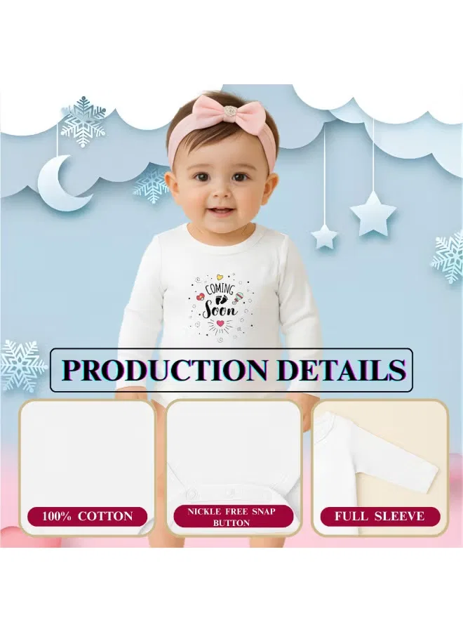 Боди-комбинезон с длинным рукавом Coming Soon Printshop4Me, белый — фото 3