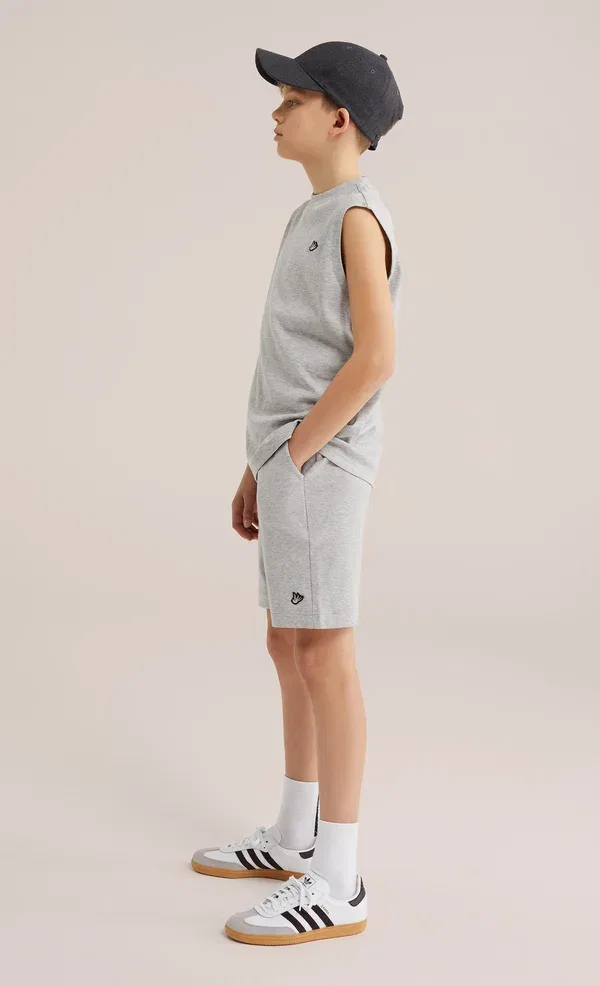 Брюки хлопковые Tracksuit bottoms We Fashion, Light Grey, светло-серый — фото 4
