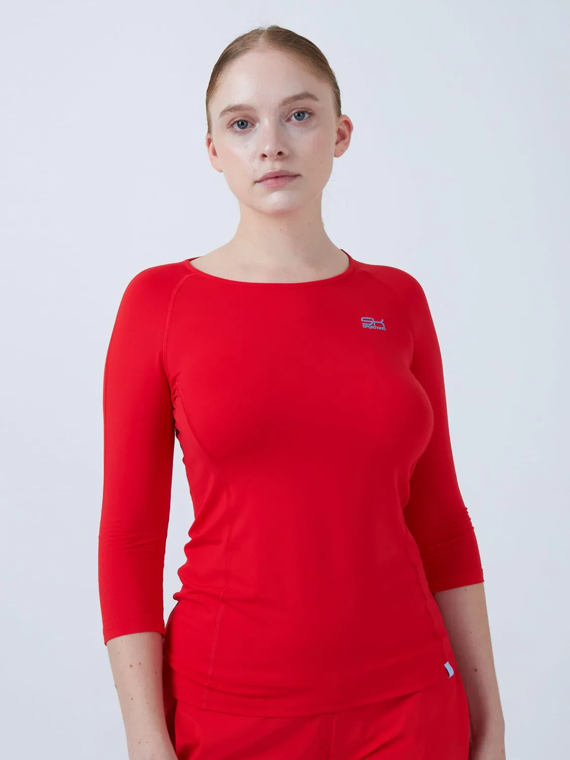 Спортивная футболка Sportkind Performance Shirt с длинными рукавами 3/4, красная — фото 2