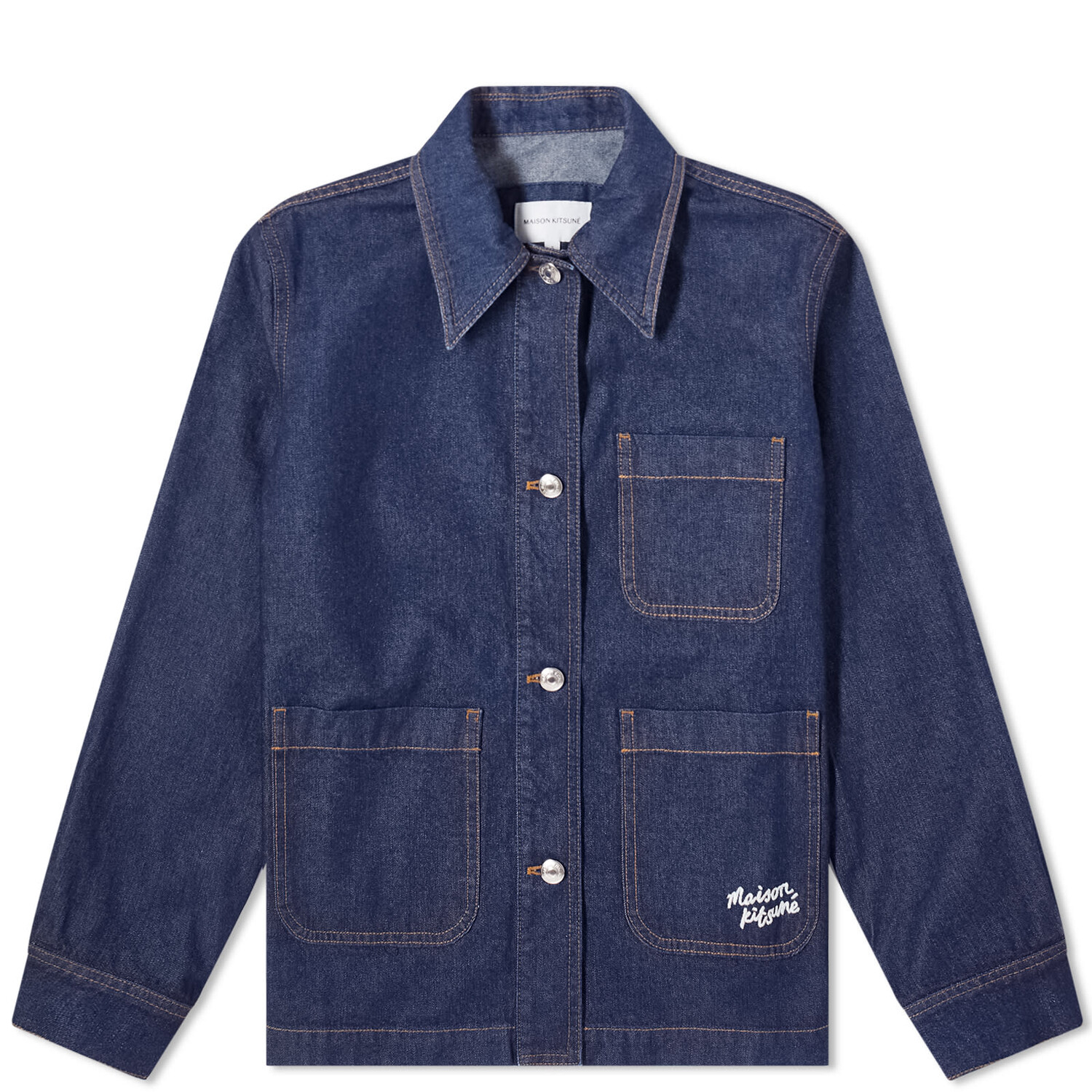 

Джинсовая куртка Maison Kitsune Workwear Denim, цвет Indigo