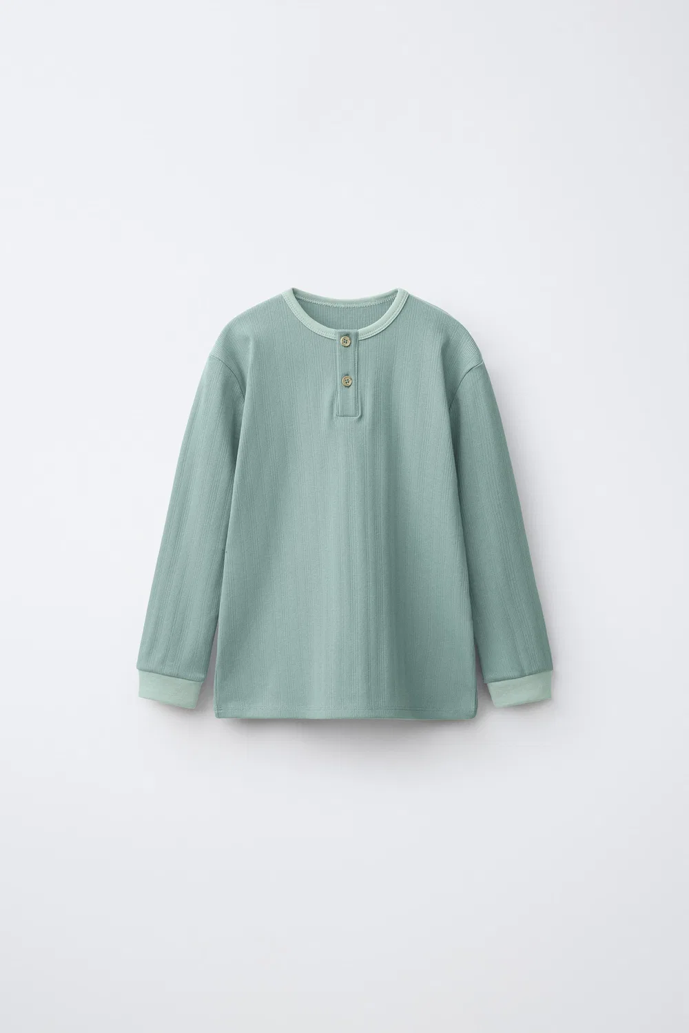 Однотонная фактурная пижама для детей 2-6 лет. ZARA, Green — фото 2