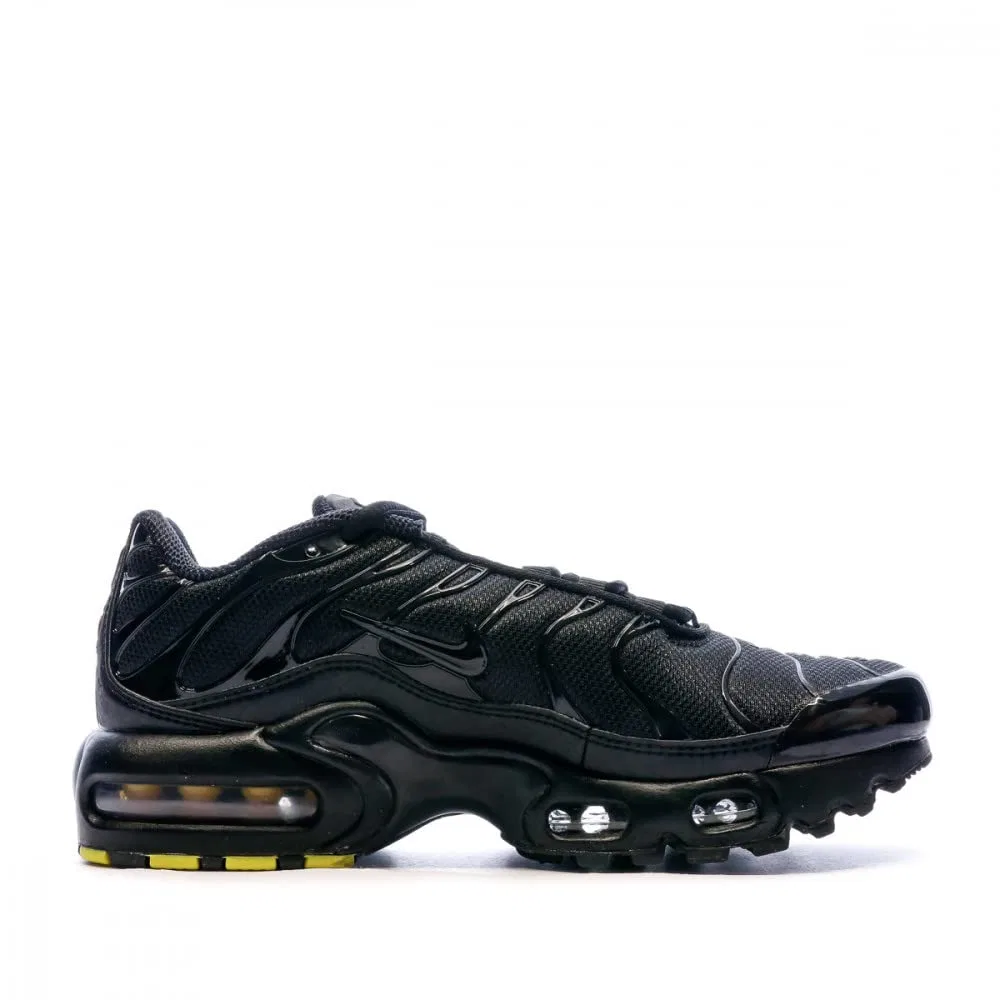 Детские кроссовки для девочек с сетчатым верхом Air Max Plus NIKE, Blue/Yellow/Black — фото 2
