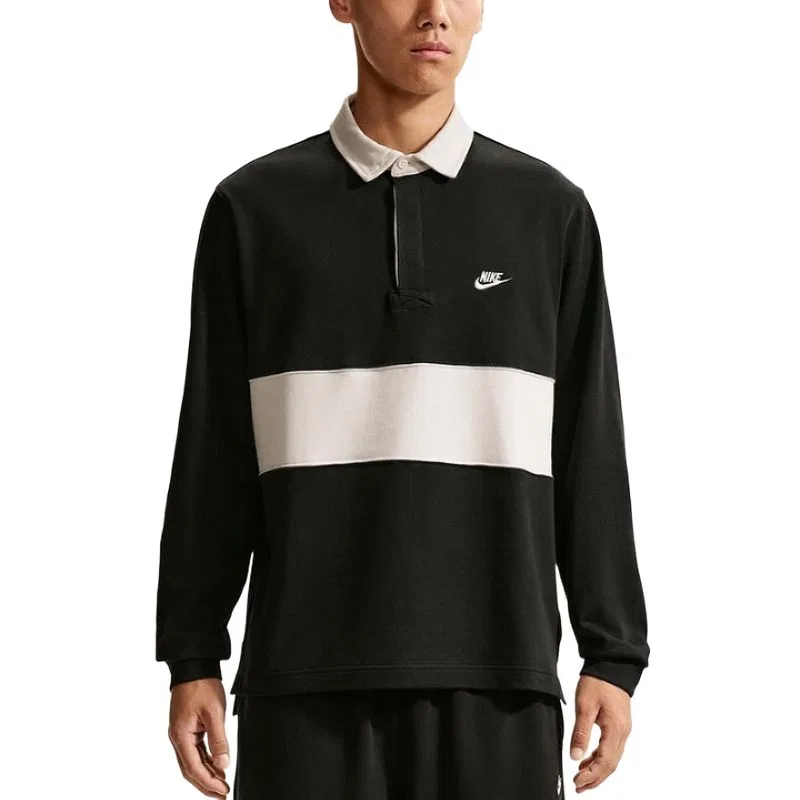 Мужское поло с воротником и прямым кроем Black Nike