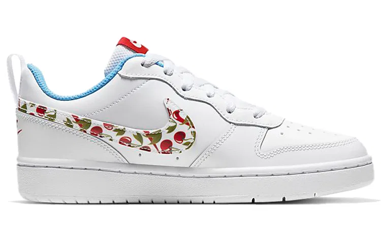 Детские кроссовки для скейтбординга с кожаным верхом Court Borough Low 2 White Cherry Nike, White Cherry — фото 3