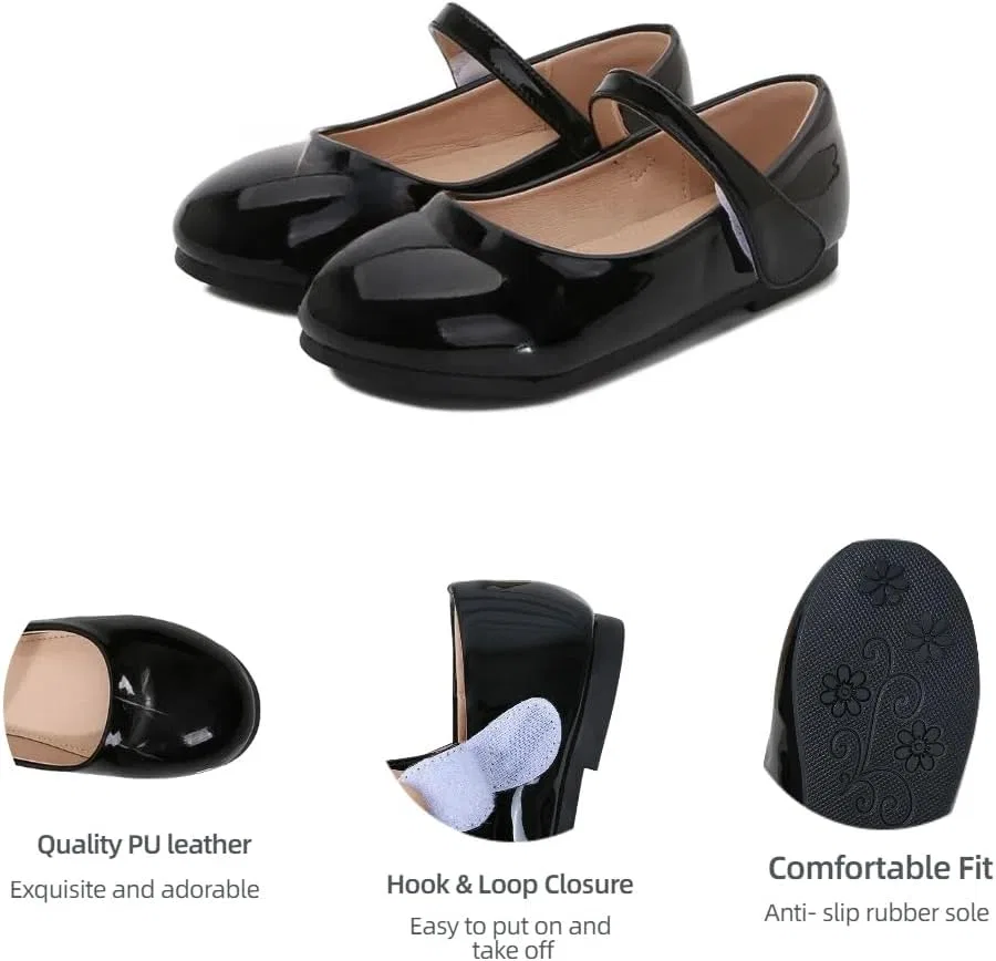 Детские балетки для девочек Mary Jane Ballet Flats JGKDTX, Black — фото 4
