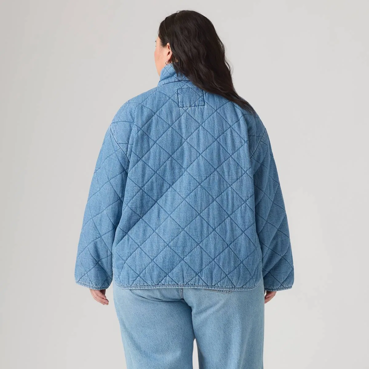 Хлопковая куртка с ромбовидной стежкой (большой размер) Levi's, Blue - Blue — фото 4