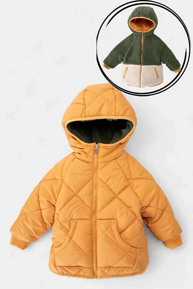 Детское пальто для мальчиков с капюшоном Care Midimod, Hardal