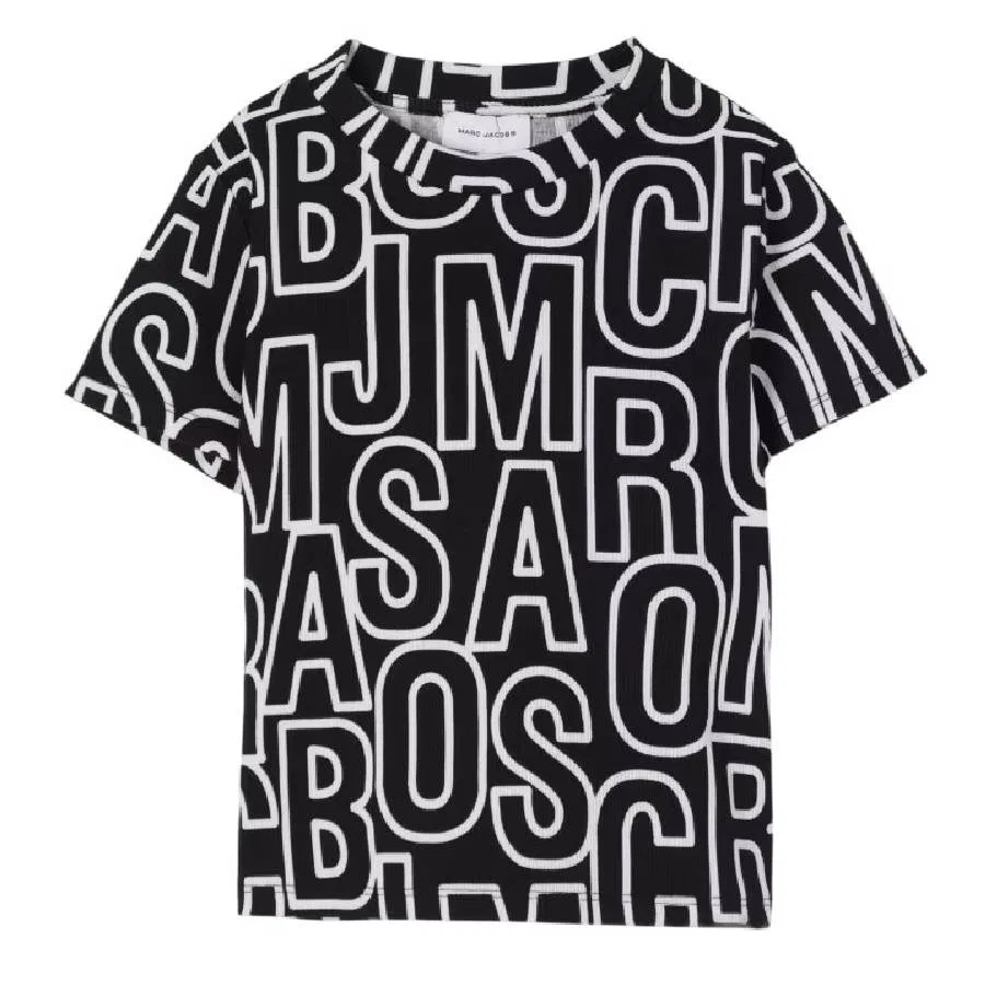 Футболка с принтом Kids All-Over Logo Little Marc Jacobs, Black