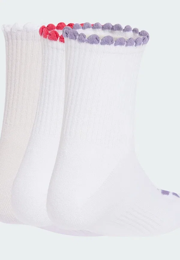 Женские носки-полуторки, 3 пары, спортивная упаковка - спортивные носки Adidas Performance, белый/фиолетовый/розовый/сиреневый — фото 2