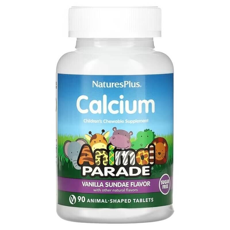 

Детская добавка с кальцием со вкусом ванили NaturesPlus Animal Parade, 90 таблеток