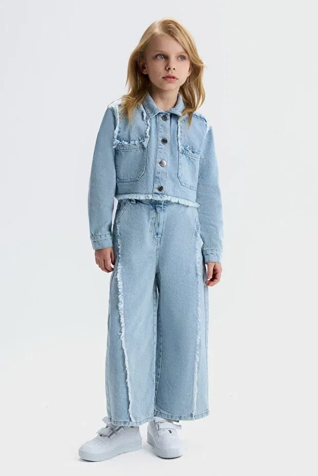 Детское пальто джинсовое для девочек Nk Kids, Blue — фото 2