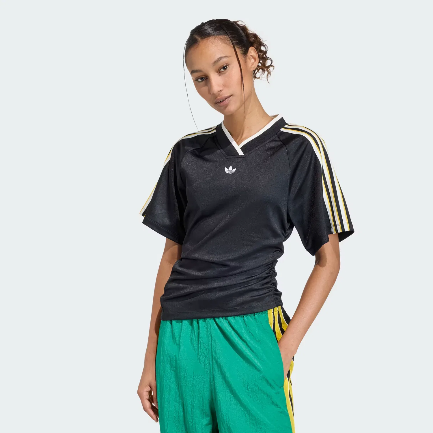 Женское футбольное джерси с драпировкой Rouched Football Jersey Adidas Originals, черный
