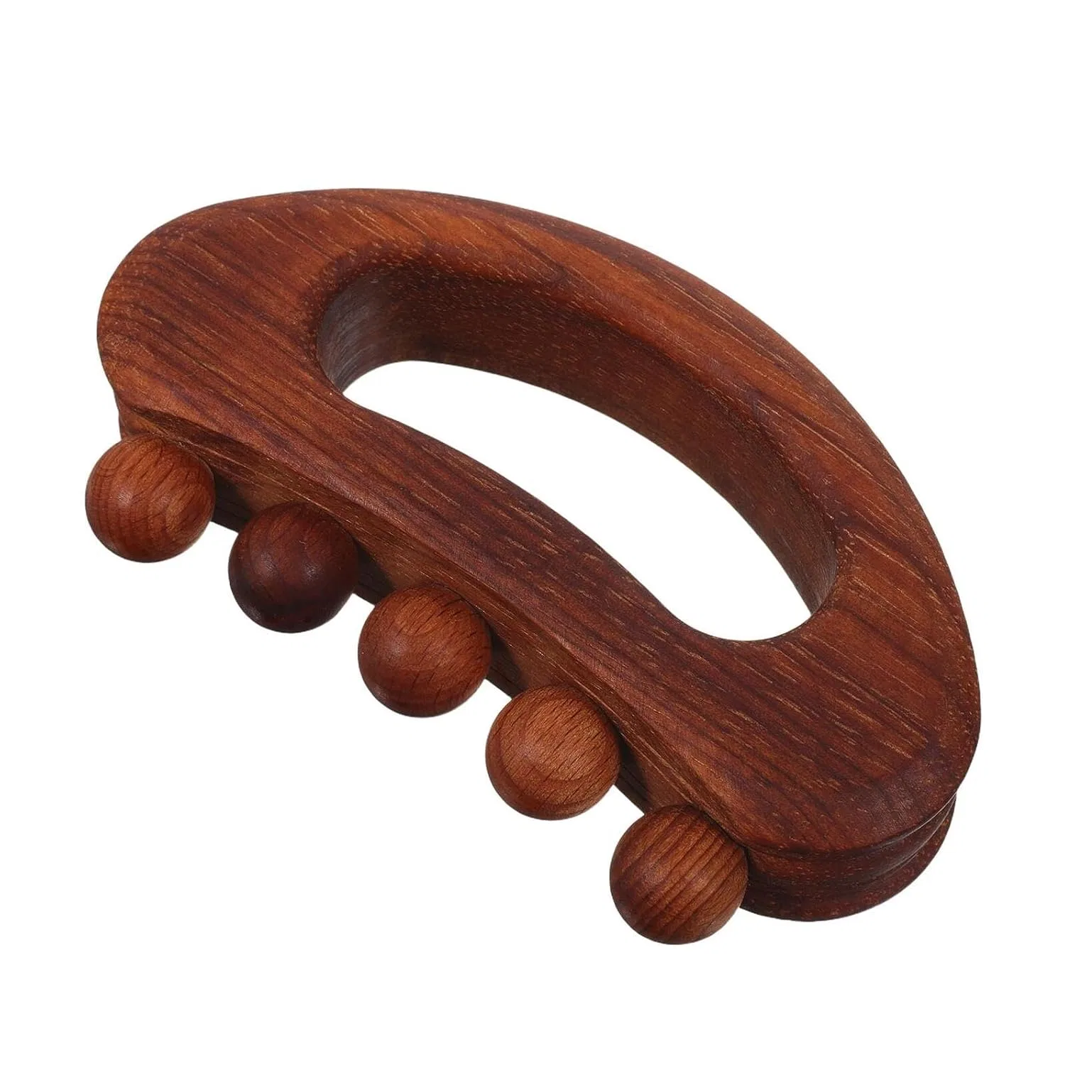 Gua Sha скребок из карбонизированного бука, 5 шариков, POPETPOP, 12.7x6.8x2.7 см, Светло-коричневый