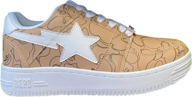 Кроссовки Wmns Bapesta Lined Camo - Beige, коричневый