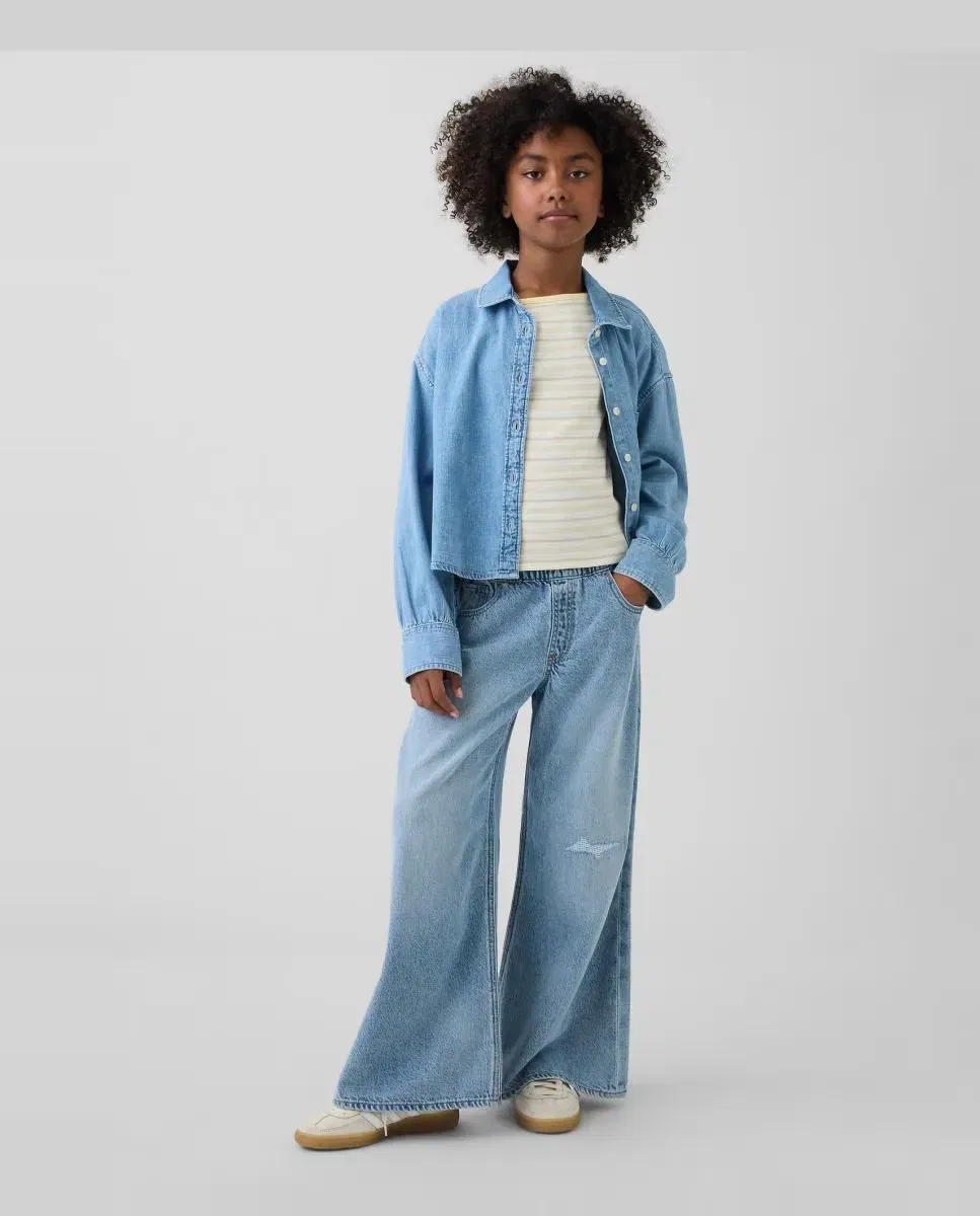 Детские джинсы для девочки заниженной талии Gap, Azul Claro