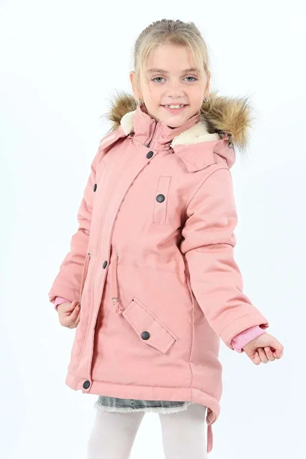 Детское пальто для девочек с капюшоном Jannock, Light Pink