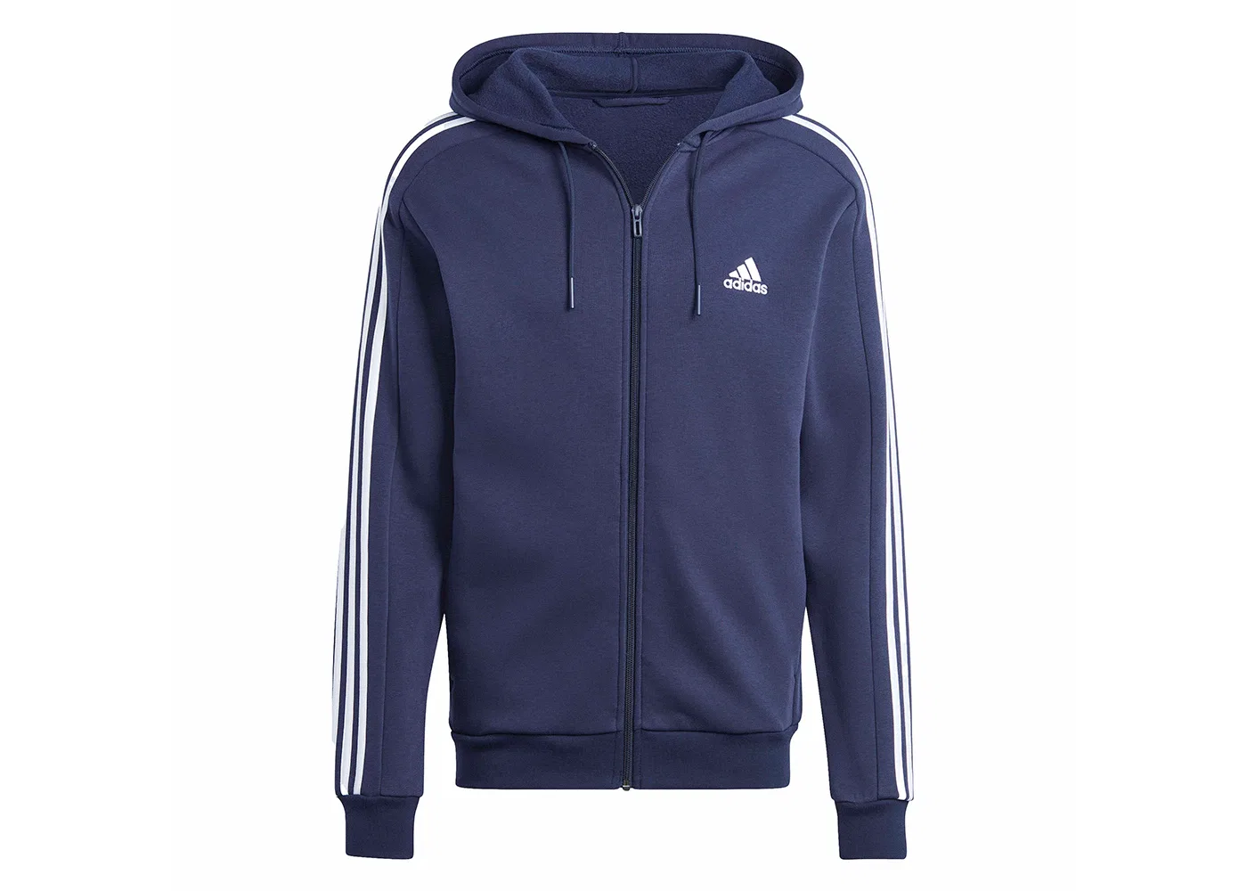 Мужская худи с молнией Essentials Fleece 3-Stripes Full-Zip Adidas, Legend Ink