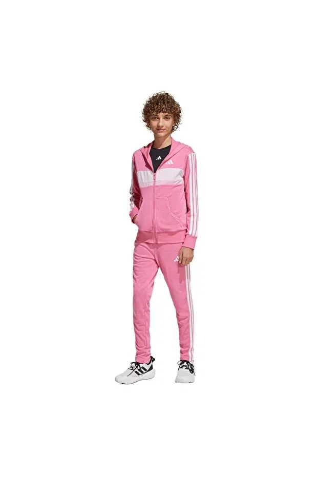 Детский спортивный костюм для девочек с капюшоном Adidas, Pink — фото 4