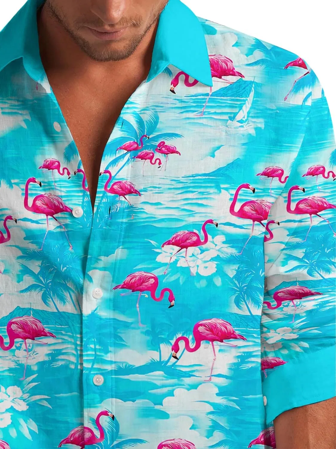 Мужская рубашка с длинным рукавом Blue Flamingo — фото 4