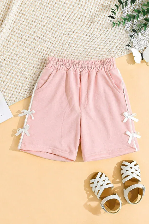 Детские шорты для девочек с принтом Esila Kids, Salmon