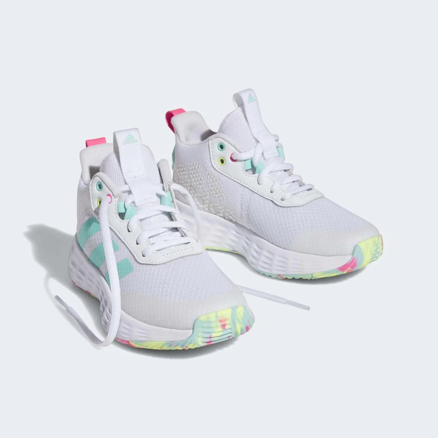 Детские кроссовки для баскетбола Ownthegame 2.0 Adidas, Cloud White Flash Aqua Lucid Pink — фото 3