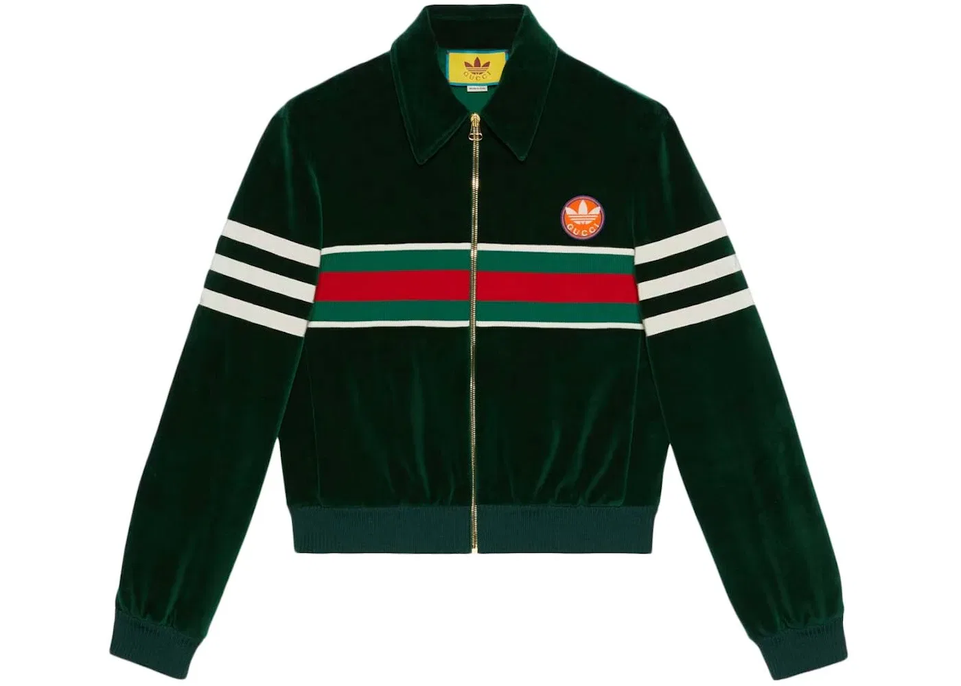 Мужская куртка-бомбер с принтом Gucci x Adidas Zip Jacket Gucci, Green
