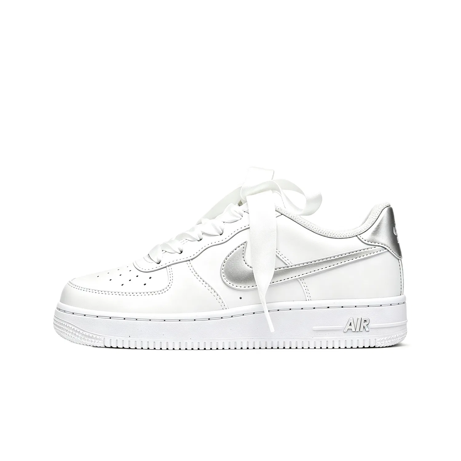Детские кроссовки для скейтбординга с кожаным верхом Nike Air Force 1, Silver