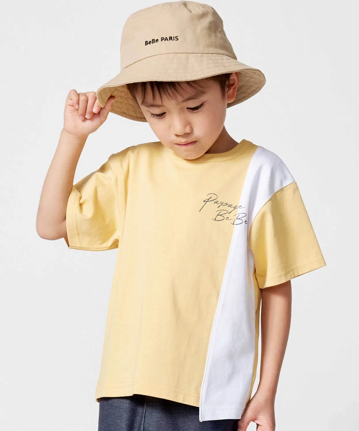 Детская футболка с контактной прохладой Асимметричная расцветка BeBe, Yellow