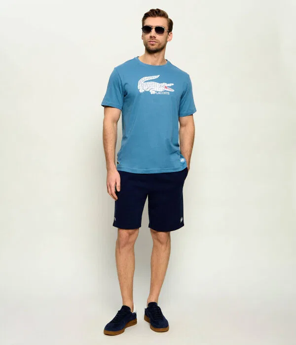 Мужская футболка с принтом Lacoste X Roland Garros Regular Fit, синий — фото 2