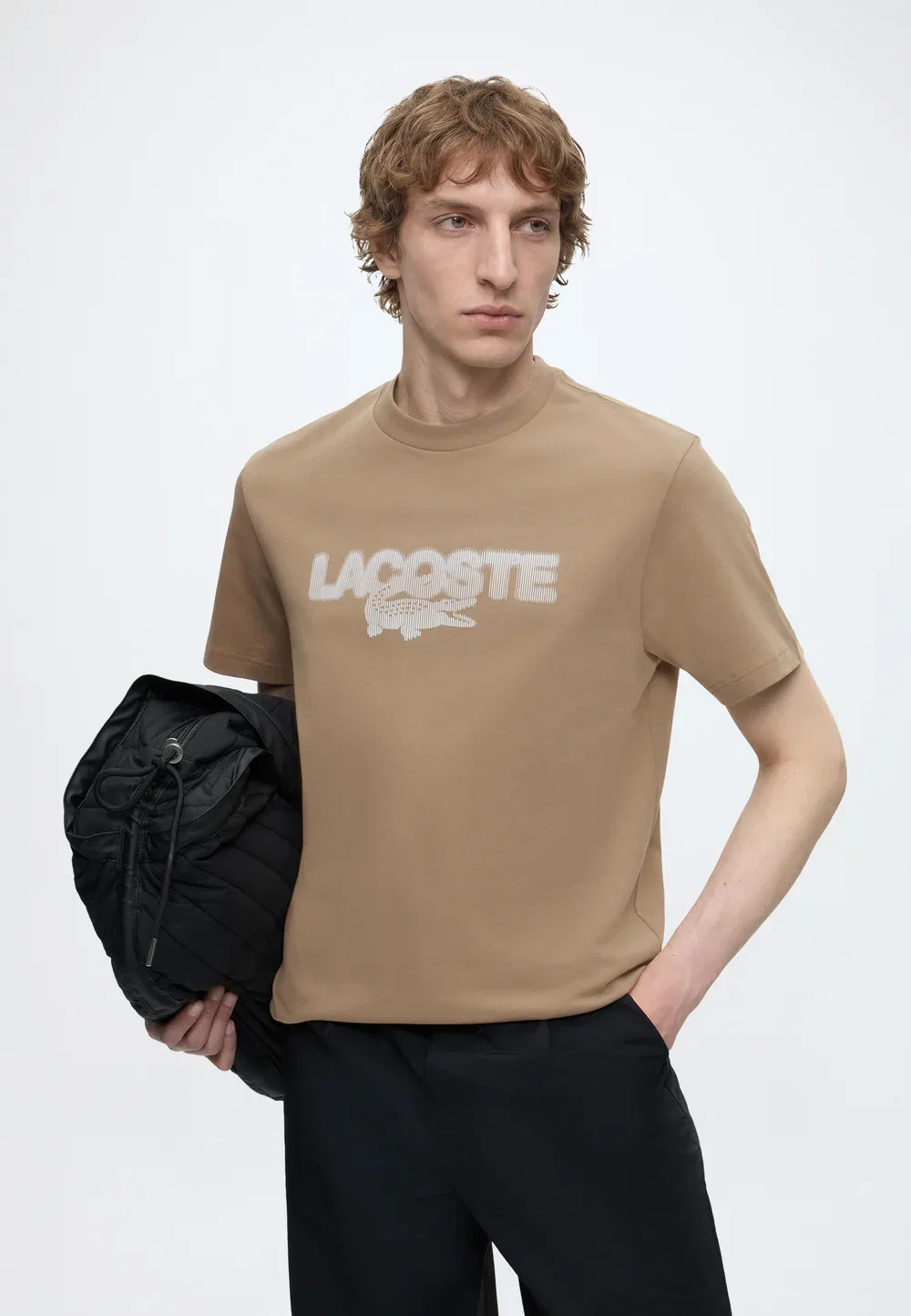 Классическая футболка - футболка с принтом Lacoste, Brown — фото 4